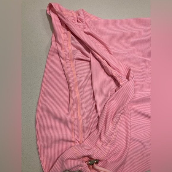 LULULEMON Rest Less built in bra tank top pink and white cinch bottom - Picture 9 of 10
